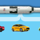 Illustration for article titled How Many Hellcats Would It Take To Match A Moon Rocket?